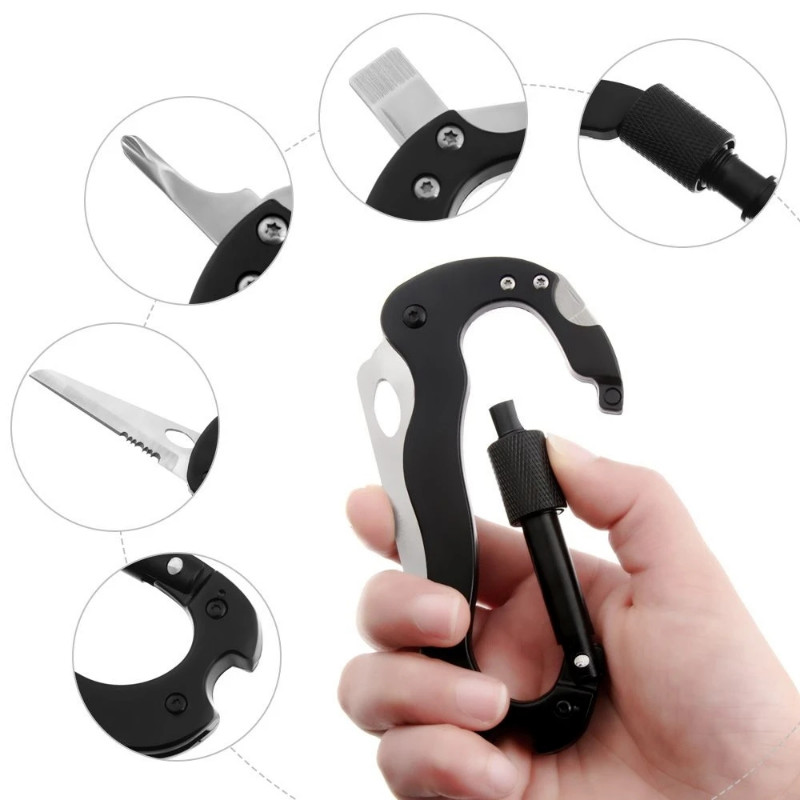 Nerūsējošā tērauda mini naža karabīne, salokāma kabata, pārnēsājams āra kabatas nazis EDC daudzfunkcionāls militārais taktiskais nazis