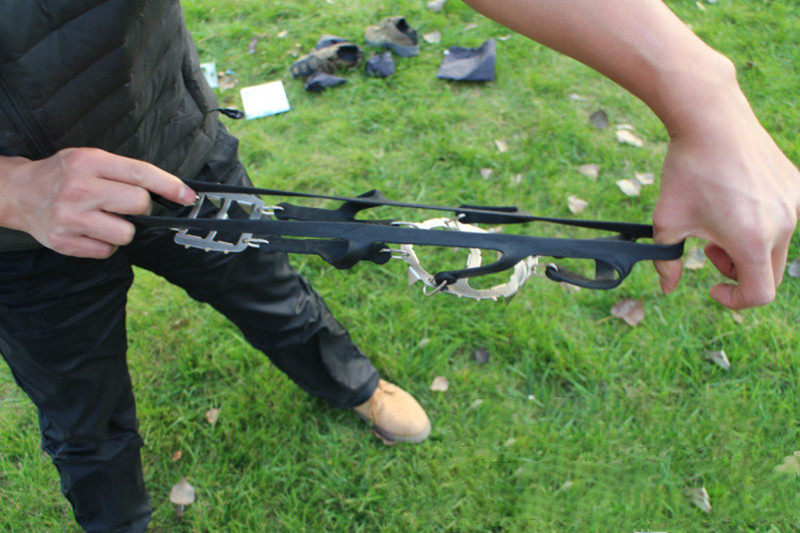 Pretslīdes kāpšanas krampji 18 zobu mangāna tērauda āra sniega kāpšanas apavu satvērēji alpīnismam