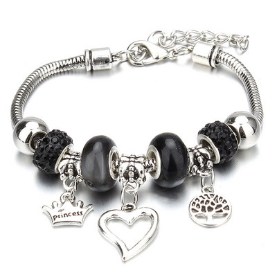 Vintage Romantic Love DIY Charm βραχιόλι Heart Love Key and Lock Βραχιόλι & βραχιόλι DIY κοσμήματα Δώρα για γυναίκες Κοσμήματα