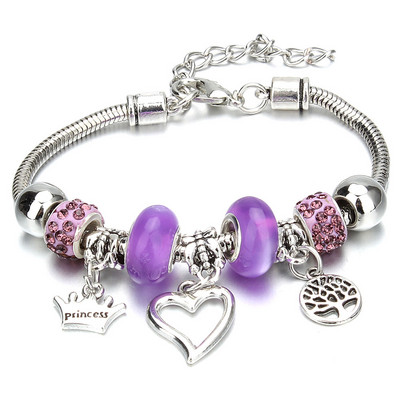 Vintage Romantic Love DIY Charm βραχιόλι Heart Love Key and Lock Βραχιόλι & βραχιόλι DIY κοσμήματα Δώρα για γυναίκες Κοσμήματα