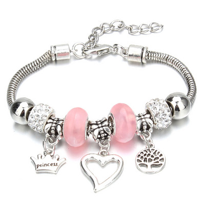 Vintage Romantic Love DIY Charm βραχιόλι Heart Love Key and Lock Βραχιόλι & βραχιόλι DIY κοσμήματα Δώρα για γυναίκες Κοσμήματα