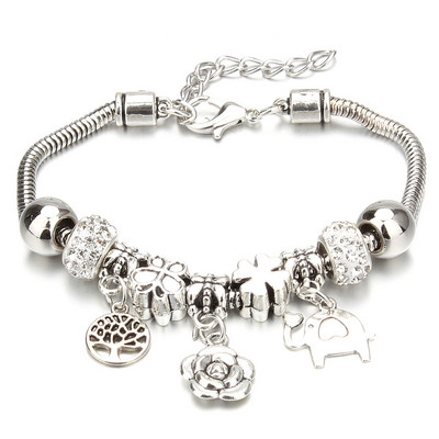 Vintage Romantic Love DIY Charm βραχιόλι Heart Love Key and Lock Βραχιόλι & βραχιόλι DIY κοσμήματα Δώρα για γυναίκες Κοσμήματα