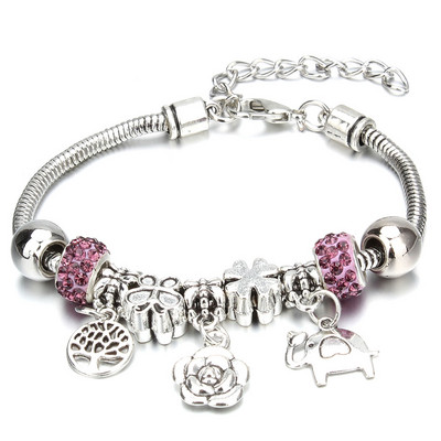 Vintage Romantic Love DIY Charm βραχιόλι Heart Love Key and Lock Βραχιόλι & βραχιόλι DIY κοσμήματα Δώρα για γυναίκες Κοσμήματα