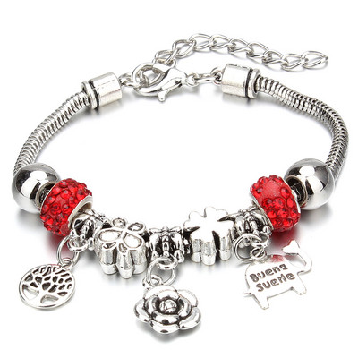 Vintage Romantic Love DIY Charm βραχιόλι Heart Love Key and Lock Βραχιόλι & βραχιόλι DIY κοσμήματα Δώρα για γυναίκες Κοσμήματα