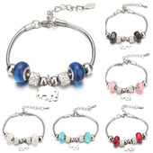 Βραχιόλι με χάντρες από ελέφαντα Love Heart Charm βραχιόλια 316L από ανοξείδωτο ατσάλι για γυναίκες άντρες Πρωτότυπο δώρο βραχιόλι με χάντρες από κρύσταλλο