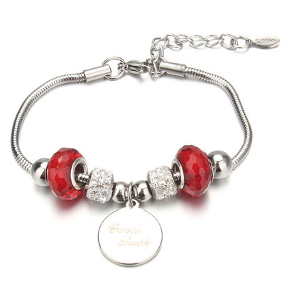 Βραχιόλι με χάντρες από ελέφαντα Love Heart Charm βραχιόλια 316L από ανοξείδωτο ατσάλι για γυναίκες άντρες Πρωτότυπο δώρο βραχιόλι με χάντρες από κρύσταλλο