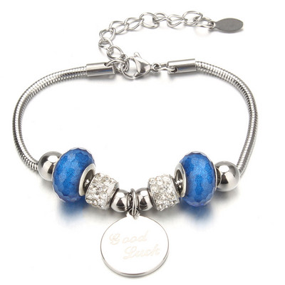 Βραχιόλι με χάντρες από ελέφαντα Love Heart Charm βραχιόλια 316L από ανοξείδωτο ατσάλι για γυναίκες άντρες Πρωτότυπο δώρο βραχιόλι με χάντρες από κρύσταλλο