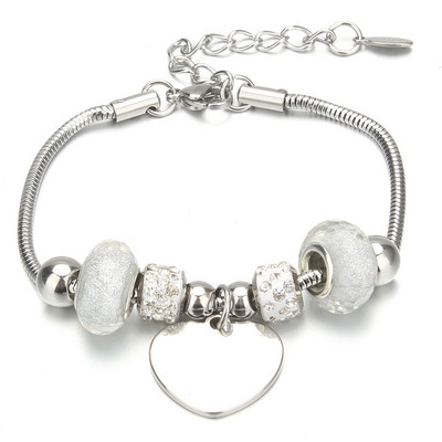 Βραχιόλι με χάντρες από ελέφαντα Love Heart Charm βραχιόλια 316L από ανοξείδωτο ατσάλι για γυναίκες άντρες Πρωτότυπο δώρο βραχιόλι με χάντρες από κρύσταλλο