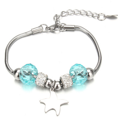 Βραχιόλι με χάντρες από ελέφαντα Love Heart Charm βραχιόλια 316L από ανοξείδωτο ατσάλι για γυναίκες άντρες Πρωτότυπο δώρο βραχιόλι με χάντρες από κρύσταλλο