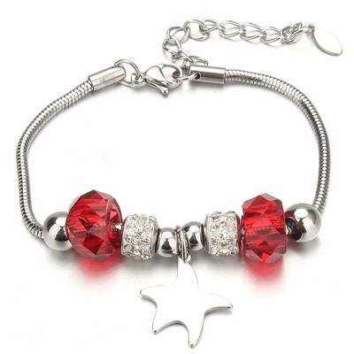 Βραχιόλι με χάντρες από ελέφαντα Love Heart Charm βραχιόλια 316L από ανοξείδωτο ατσάλι για γυναίκες άντρες Πρωτότυπο δώρο βραχιόλι με χάντρες από κρύσταλλο