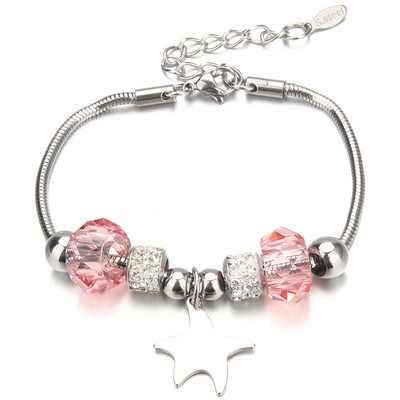 Βραχιόλι με χάντρες από ελέφαντα Love Heart Charm βραχιόλια 316L από ανοξείδωτο ατσάλι για γυναίκες άντρες Πρωτότυπο δώρο βραχιόλι με χάντρες από κρύσταλλο