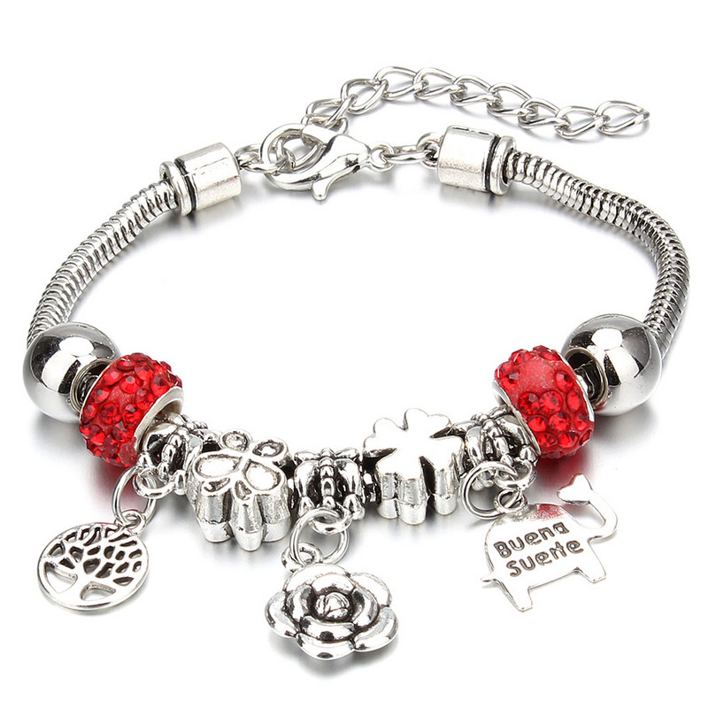 Báj karkötő és karkötők Virág Pillangó Szív Elefánt Gyöngyök Karkötők Fit Női Lányok Barátság Ajándék Ékszerek