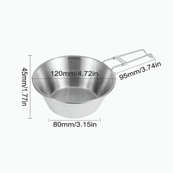 4PCS Външна купа от неръждаема стомана 300 ml Sierra Bowl Съдове за пикник Преносимо барбекю Туризъм Къмпинг Чаша Съдове за пикник