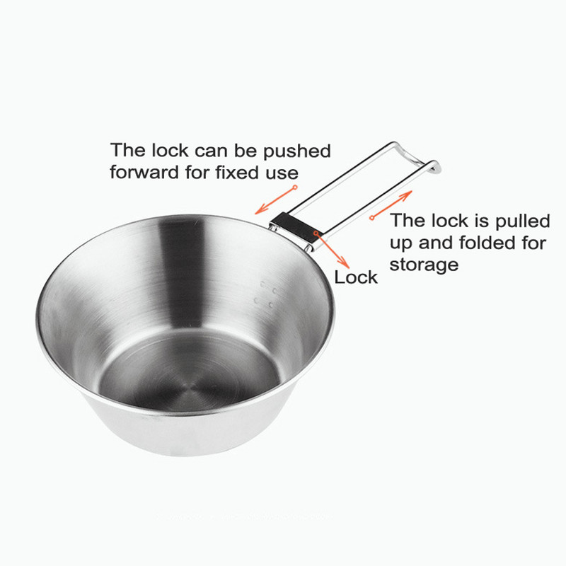 4PCS āra nerūsējošā tērauda 300 ml Sierra Bowl piknika galda piederumi Pārnēsājami bārbekjū pārgājienu kempinga kauss piknika trauki