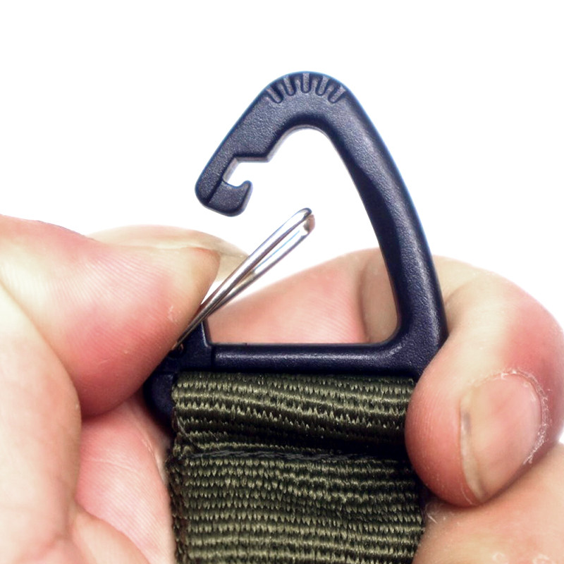 Karabinas Nailono raktų kabliukas Dvigubi kabliukai Trikampė sagtis Kabinimo sistema Kelioninis krepšys Bushcraft Clip Stovyklavimo ir žygių reikmenys