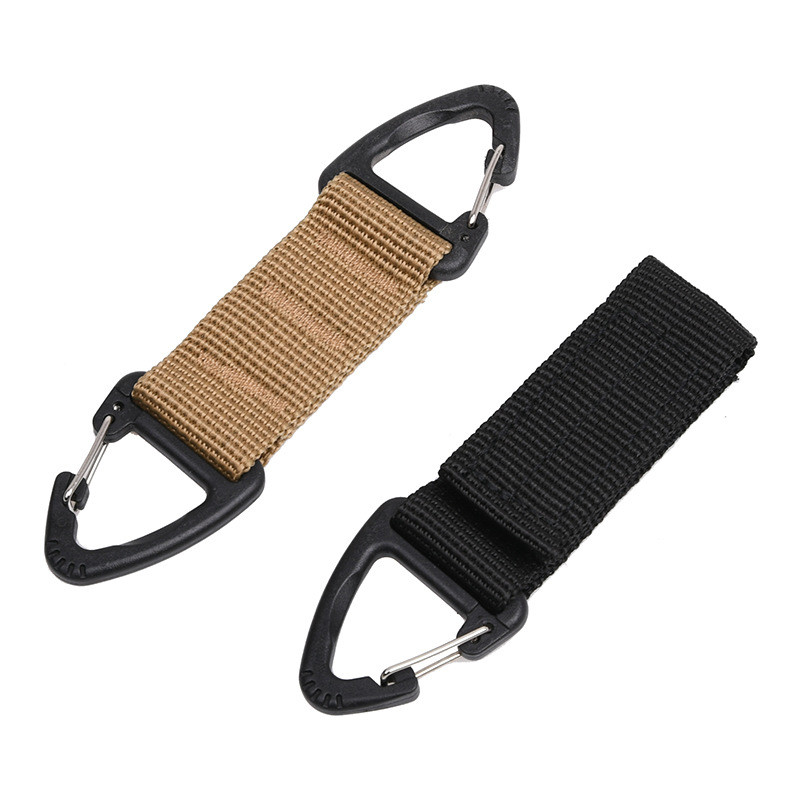 Karabinas Nailono raktų kabliukas Dvigubi kabliukai Trikampė sagtis Kabinimo sistema Kelioninis krepšys Bushcraft Clip Stovyklavimo ir žygių reikmenys