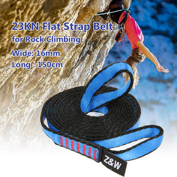 23KN 16mm 150cm/4,9ft Rope Runner Sling Flat Strap Belt for Oreining Rock Climbing Caving Rappelling Rescue