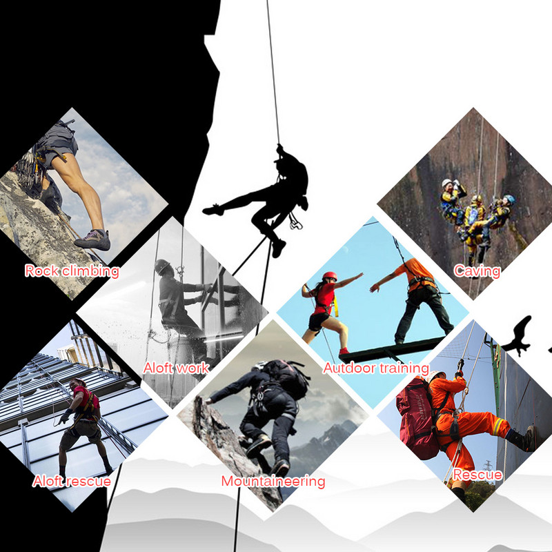 23 KN 16 mm 150 cm/4,9 pēdas virves siksnas siksna, plakana siksnas josta alpīnismam klinšu kāpšanai, izraušanai un glābšanai