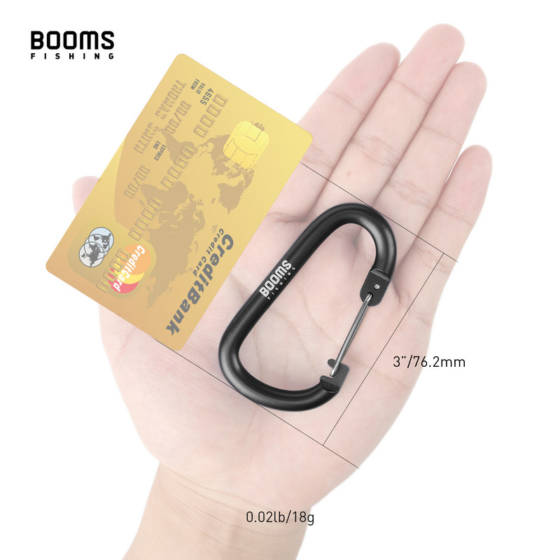 Booms Fishing CC3 6Gb Alumīnija sakausējuma karabīne liels atslēgu piekariņš D gredzens āra kempings kāpšanas klipsis slēdzene sprādzes āķis aksesuāri