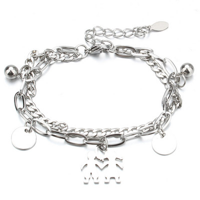 Karstā izpārdošana Sprādzes Dizaina Rokassprādze Zilonis Spāres Krusts Pūces Stila Sieviešu Rokassprādze Nerūsējošā tērauda Ķēdes Rokassprādzes Rotaslietas