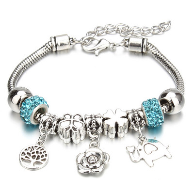 Antīkas oriģinālās kroņa atslēgas slēdzenes formas 6 krāsu šarmu rokassprādzes sievietēm, stikla krelles, zīmola rokassprādzes un rokassprādzes DIY rotaslietas dāvanas