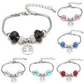 Tree of Life Shape Crystal Charm Narukvice Narukvica od nehrđajućeg čelika Žene DIY Perle Narukvice Narukvice Nakit Poklon