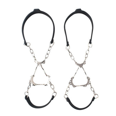 6 Zobu Ledus skavas Krampņi Silikona pārgājienu Pārvalks Tapas Apavi Neslīdoši Sniega rokturi Ķēdes Ledus Satvērēji Kāpšanas piederumi