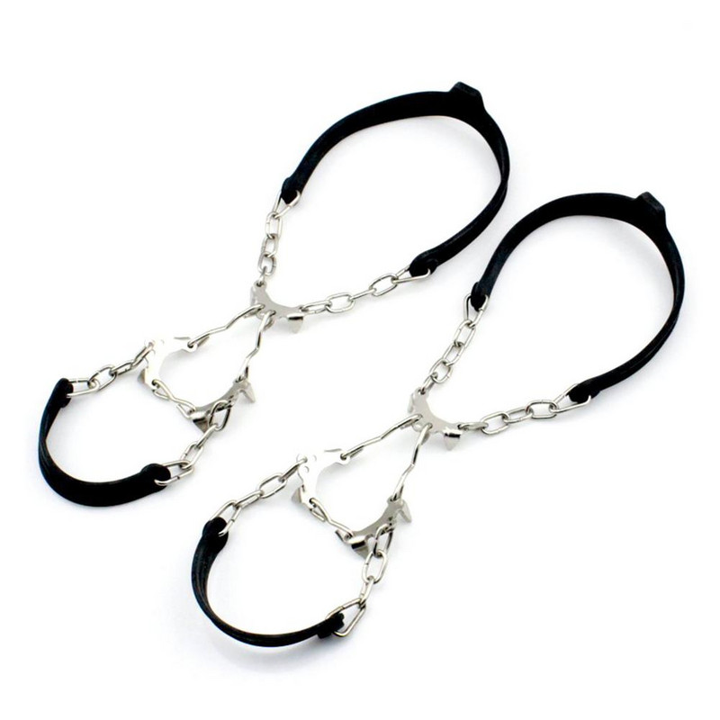 6 Zobu Ledus skavas Krampņi Silikona pārgājienu Pārvalks Tapas Apavi Neslīdoši Sniega rokturi Ķēdes Ledus Satvērēji Kāpšanas piederumi