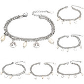 Modes nerūsējošā tērauda rokassprādzes Dzīvības koks Butterfly Cross Zvaigžņu sirds aproces sievietēm Modernas ķēdes šarmu rokassprādzes rotaslietas