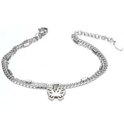 Modes nerūsējošā tērauda rokassprādzes Dzīvības koks Butterfly Cross Zvaigžņu sirds aproces sievietēm Modernas ķēdes šarmu rokassprādzes rotaslietas