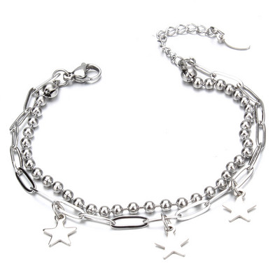 Modes nerūsējošā tērauda rokassprādzes Dzīvības koks Butterfly Cross Zvaigžņu sirds aproces sievietēm Modernas ķēdes šarmu rokassprādzes rotaslietas