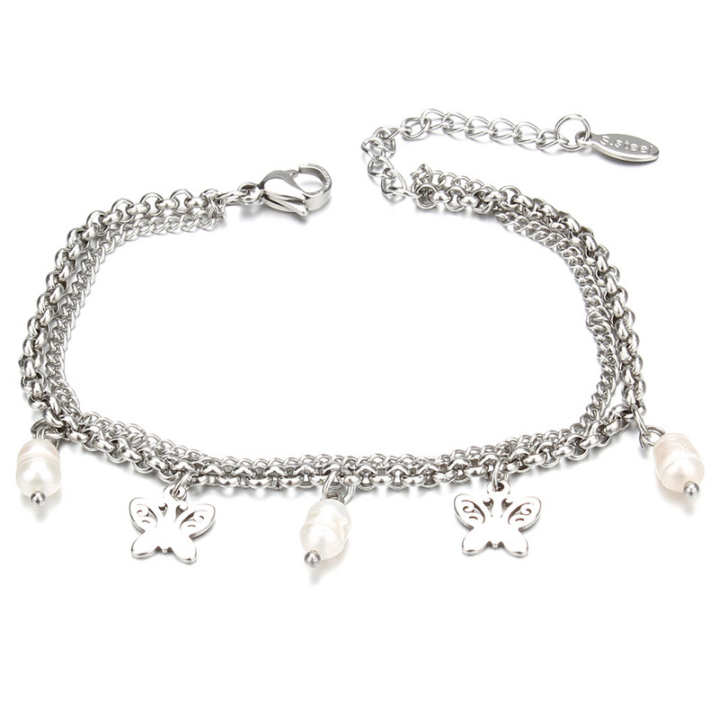 Modes nerūsējošā tērauda rokassprādzes Dzīvības koks Butterfly Cross Zvaigžņu sirds aproces sievietēm Modernas ķēdes šarmu rokassprādzes rotaslietas