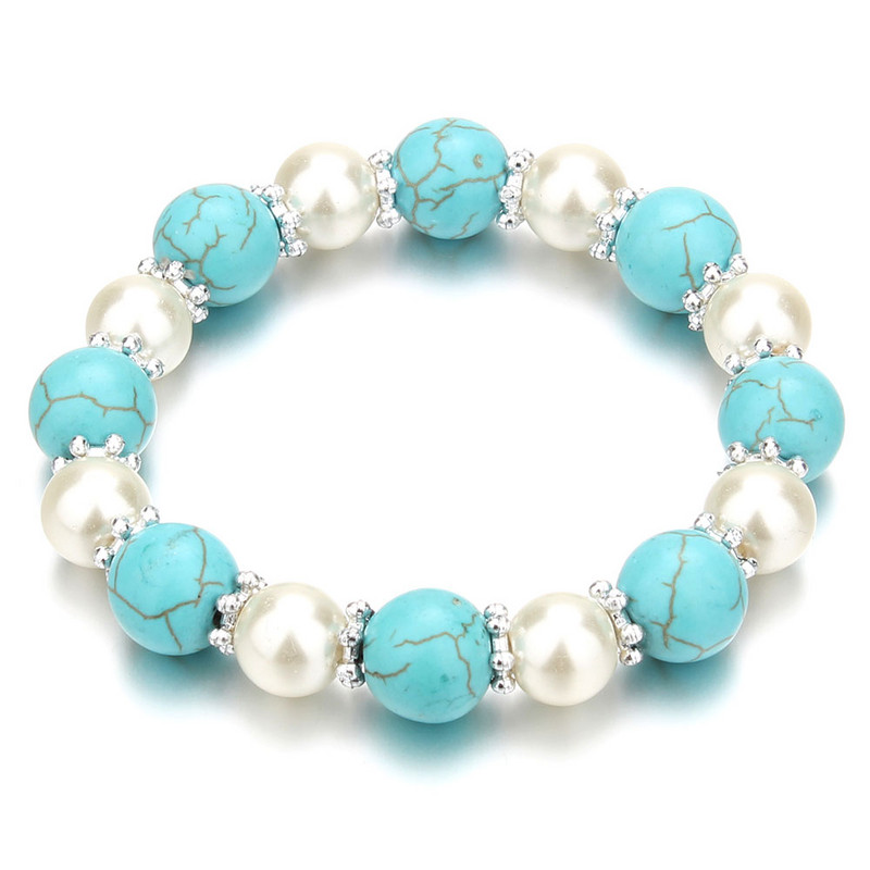 Nauja madinga moteriška apyrankė Madinga rankų darbo sruogelių iš akmens karoliukų apyrankės Apyrankės Elastingumas Moterims Apyrankės Papuošalai Pulserai