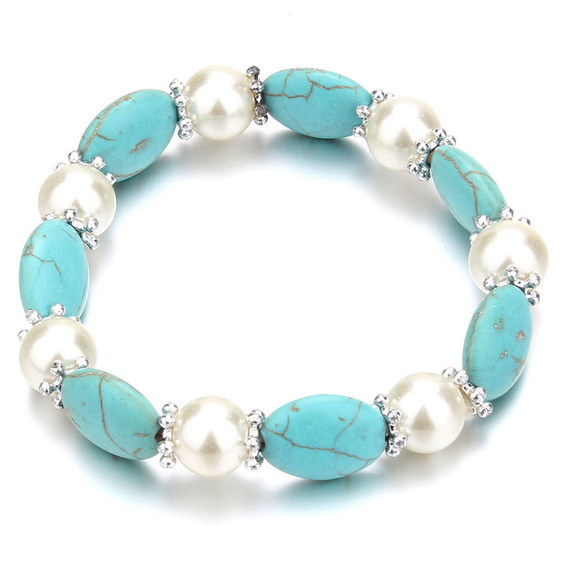 Nauja madinga moteriška apyrankė Madinga rankų darbo sruogelių iš akmens karoliukų apyrankės Apyrankės Elastingumas Moterims Apyrankės Papuošalai Pulserai