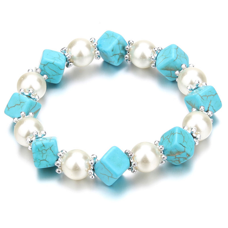 Nauja madinga moteriška apyrankė Madinga rankų darbo sruogelių iš akmens karoliukų apyrankės Apyrankės Elastingumas Moterims Apyrankės Papuošalai Pulserai