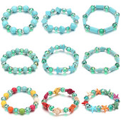 Bohēmijas etniskā modes akmens kristāla pērlīšu piekariņi Rokassprādzes sievietēm DIY mīlestība sirds elastība rokassprādzes Pulseira rotaslietas