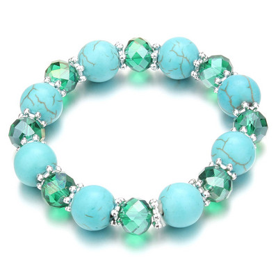 Bohēmijas etniskā modes akmens kristāla pērlīšu piekariņi Rokassprādzes sievietēm DIY mīlestība sirds elastība rokassprādzes Pulseira rotaslietas