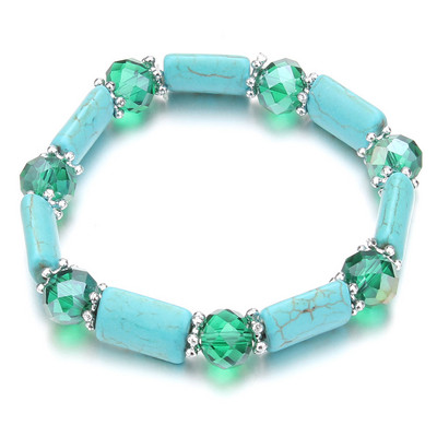 Bohēmijas etniskā modes akmens kristāla pērlīšu piekariņi Rokassprādzes sievietēm DIY mīlestība sirds elastība rokassprādzes Pulseira rotaslietas