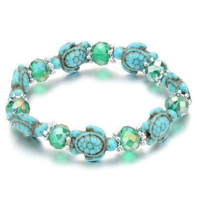 Bohēmijas etniskā modes akmens kristāla pērlīšu piekariņi Rokassprādzes sievietēm DIY mīlestība sirds elastība rokassprādzes Pulseira rotaslietas