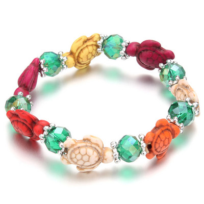 Bohēmijas etniskā modes akmens kristāla pērlīšu piekariņi Rokassprādzes sievietēm DIY mīlestība sirds elastība rokassprādzes Pulseira rotaslietas