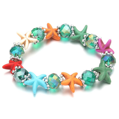 Bohēmijas etniskā modes akmens kristāla pērlīšu piekariņi Rokassprādzes sievietēm DIY mīlestība sirds elastība rokassprādzes Pulseira rotaslietas