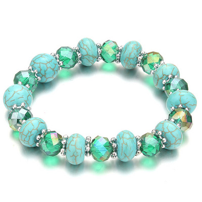 Bohēmijas etniskā modes akmens kristāla pērlīšu piekariņi Rokassprādzes sievietēm DIY mīlestība sirds elastība rokassprādzes Pulseira rotaslietas