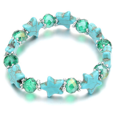 Bohēmijas etniskā modes akmens kristāla pērlīšu piekariņi Rokassprādzes sievietēm DIY mīlestība sirds elastība rokassprādzes Pulseira rotaslietas