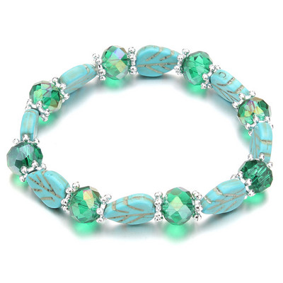 Bohēmijas etniskā modes akmens kristāla pērlīšu piekariņi Rokassprādzes sievietēm DIY mīlestība sirds elastība rokassprādzes Pulseira rotaslietas