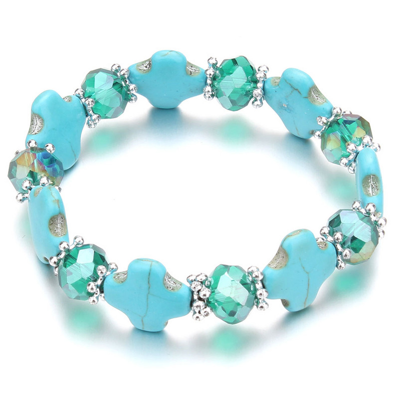 Bohēmijas etniskā modes akmens kristāla pērlīšu piekariņi Rokassprādzes sievietēm DIY mīlestība sirds elastība rokassprādzes Pulseira rotaslietas