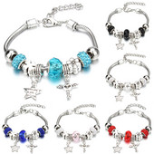 Νέο βραχιόλι γοητείας Αστακός πόρπη Βραχιόλια με αλυσίδα φιδιών Κοσμήματα αστέρι λουλούδι Κρυστάλλινες χάντρες Βραχιόλια για γυναίκες κορίτσι αγάπη δώρο