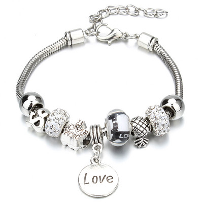 Νέο βραχιόλι γοητείας Αστακός πόρπη Βραχιόλια με αλυσίδα φιδιών Κοσμήματα αστέρι λουλούδι Κρυστάλλινες χάντρες Βραχιόλια για γυναίκες κορίτσι αγάπη δώρο