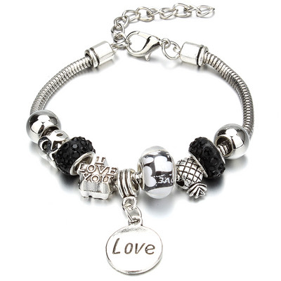 Νέο βραχιόλι γοητείας Αστακός πόρπη Βραχιόλια με αλυσίδα φιδιών Κοσμήματα αστέρι λουλούδι Κρυστάλλινες χάντρες Βραχιόλια για γυναίκες κορίτσι αγάπη δώρο