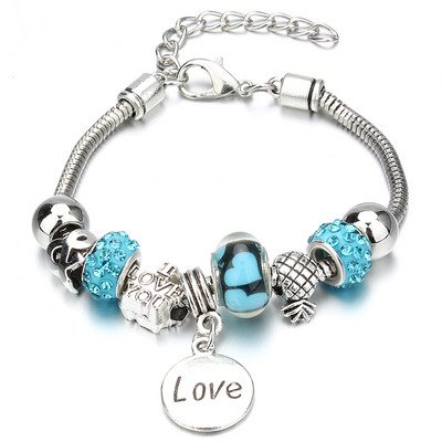 Νέο βραχιόλι γοητείας Αστακός πόρπη Βραχιόλια με αλυσίδα φιδιών Κοσμήματα αστέρι λουλούδι Κρυστάλλινες χάντρες Βραχιόλια για γυναίκες κορίτσι αγάπη δώρο