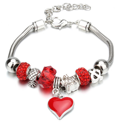 Νέο βραχιόλι γοητείας Αστακός πόρπη Βραχιόλια με αλυσίδα φιδιών Κοσμήματα αστέρι λουλούδι Κρυστάλλινες χάντρες Βραχιόλια για γυναίκες κορίτσι αγάπη δώρο